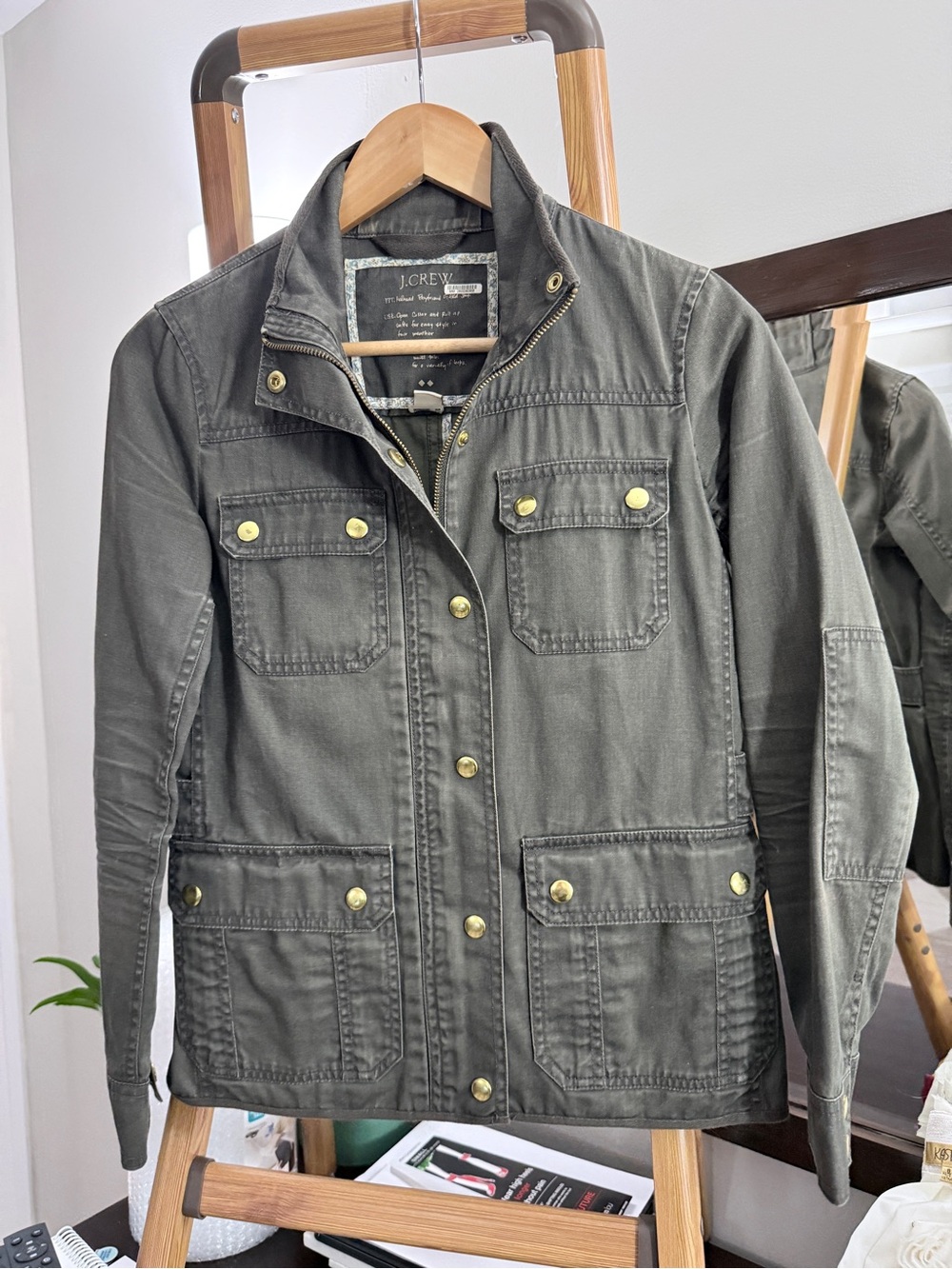 J. Crew Downtown Field Jacket Army Olive Green XXS